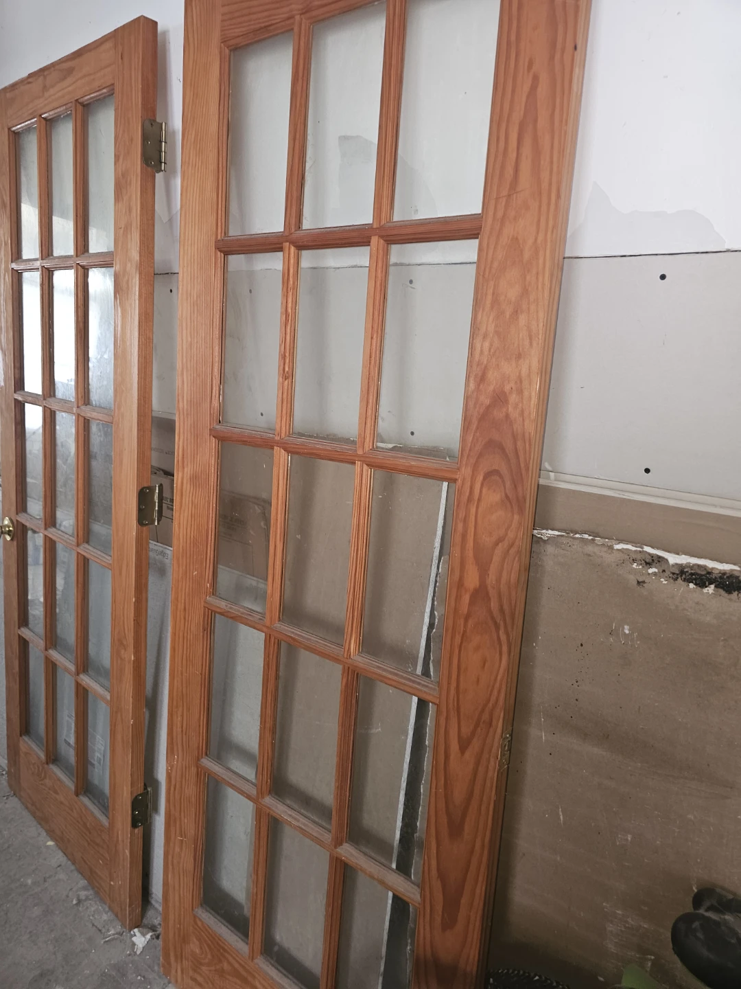 Wooden French Doors with Glass Panes - photo 3