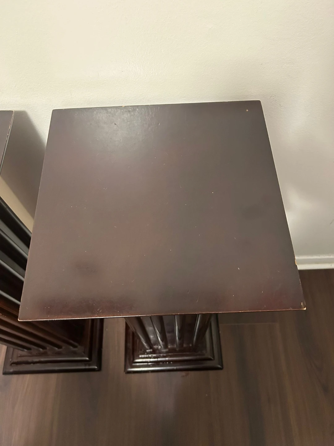 Pair of Dark Brown Pedestal Plant Stands - photo 2