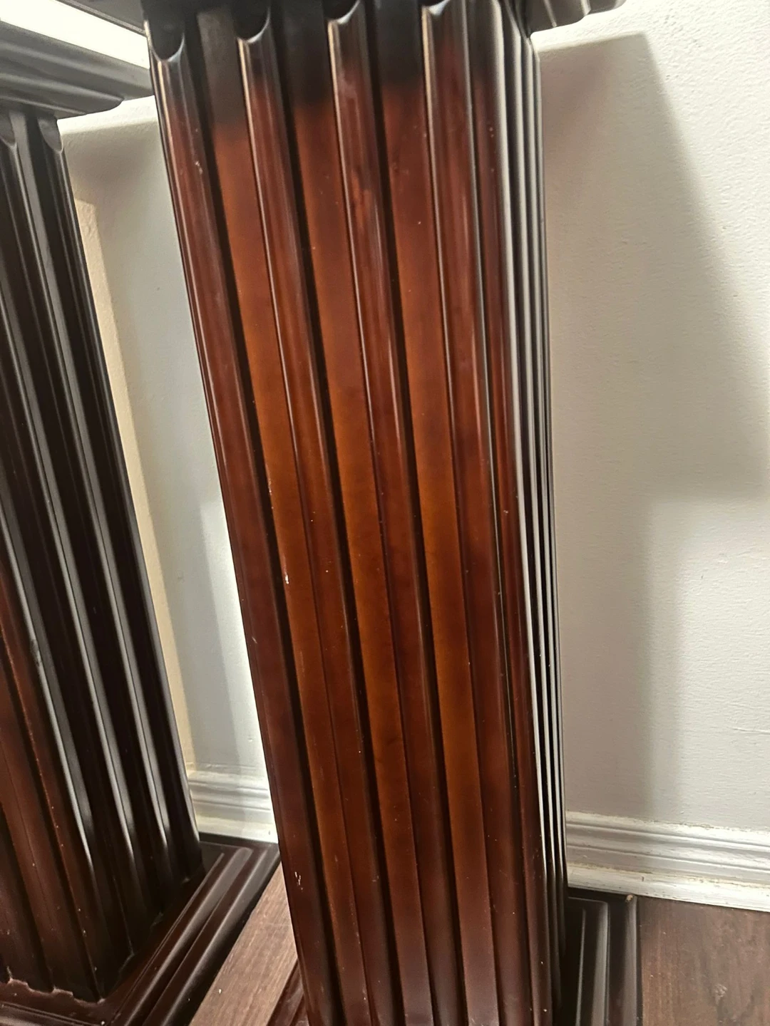 Pair of Dark Brown Pedestal Plant Stands - photo 5