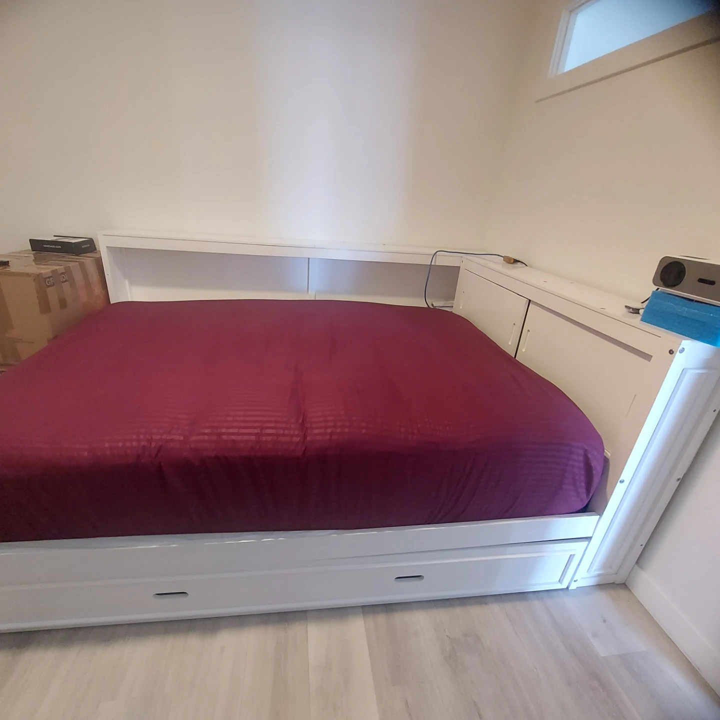 Double Storage Bed with Trundle and new double size mattress - photo 2