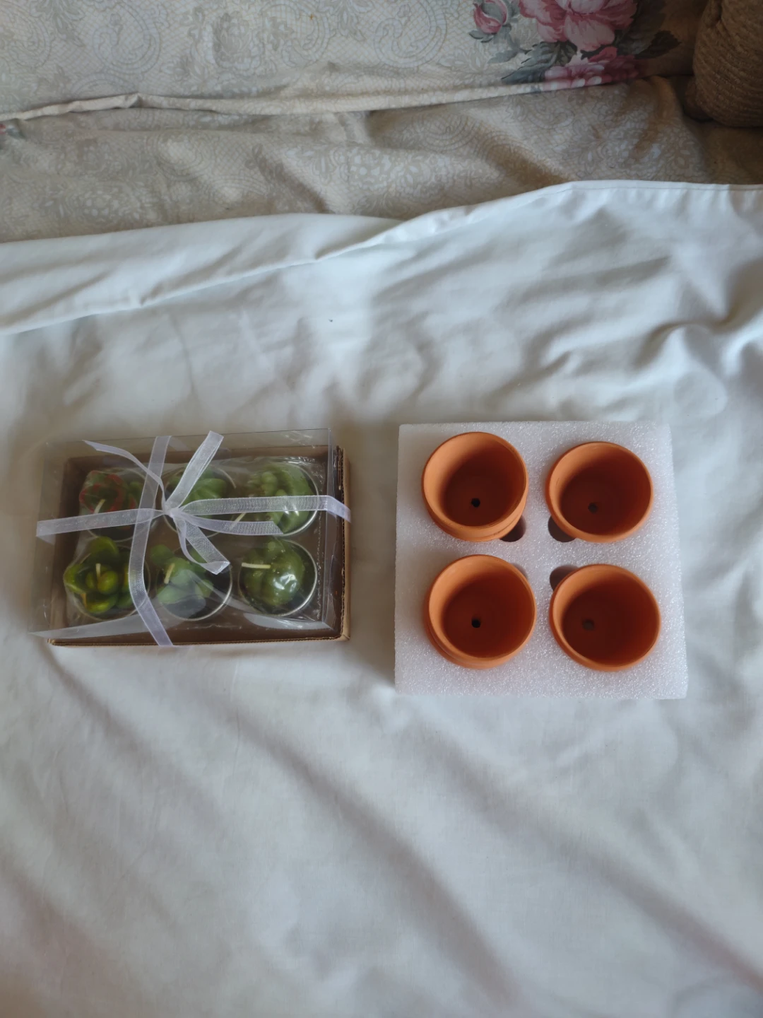 Succulent candles with flower pots - photo 2