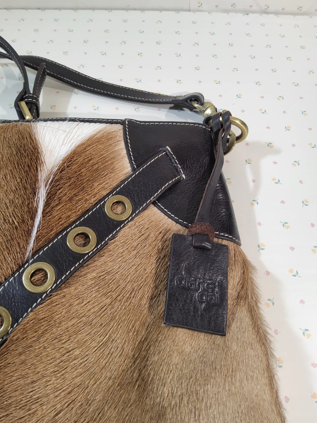 VTG Diane Gail Fur & Leather Crossbody Shoulder Bag - photo 3