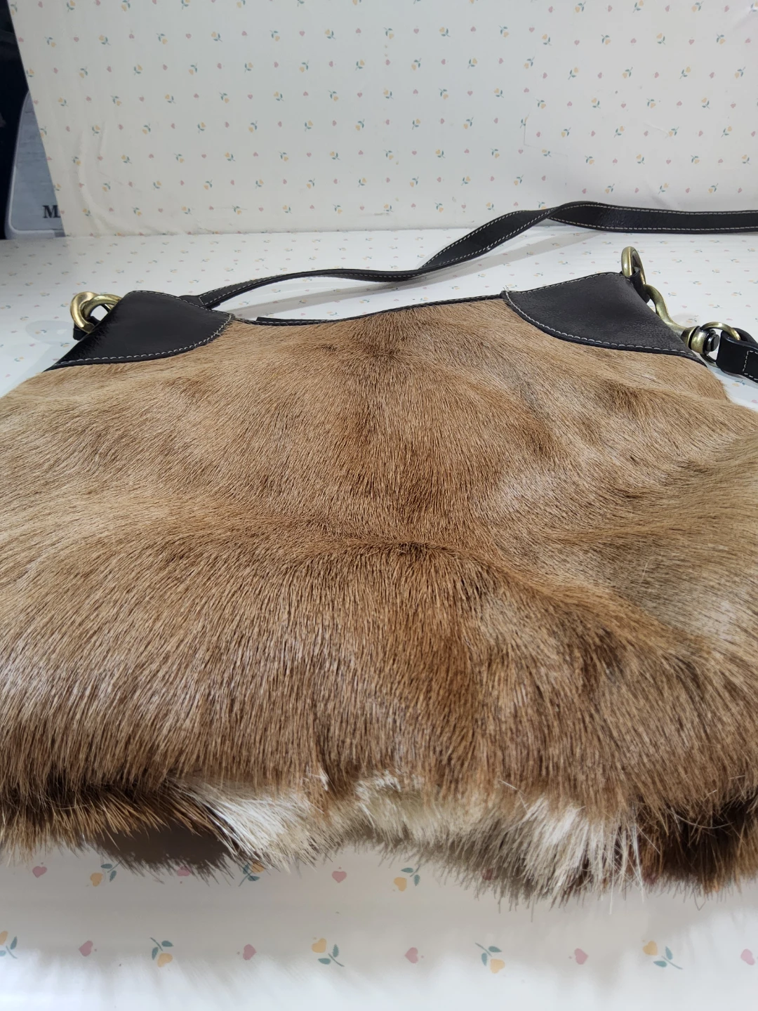 VTG Diane Gail Fur & Leather Crossbody Shoulder Bag - photo 5