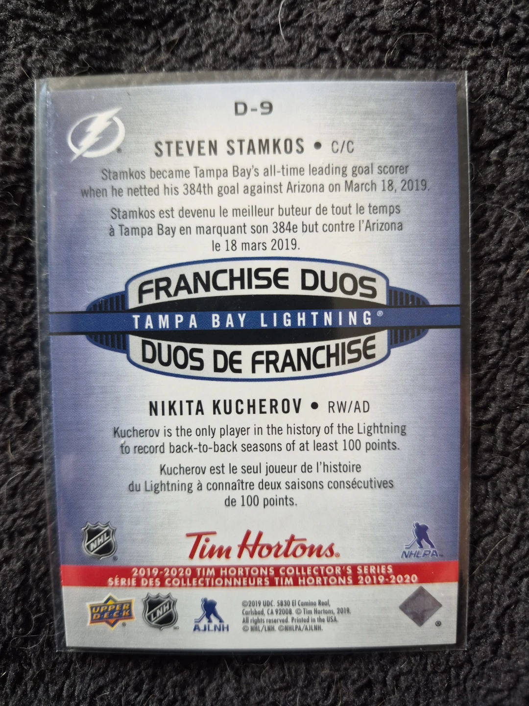 2019-2020 Franchise Duos Steven Stamkos Nikita Kucherov - photo 2