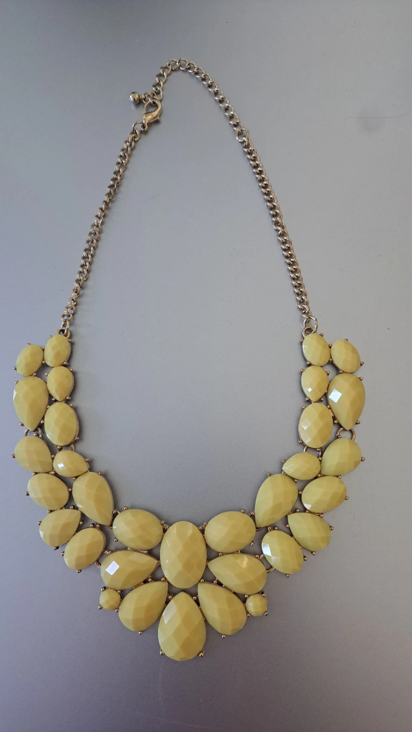 Yellow Gem Statement Necklace