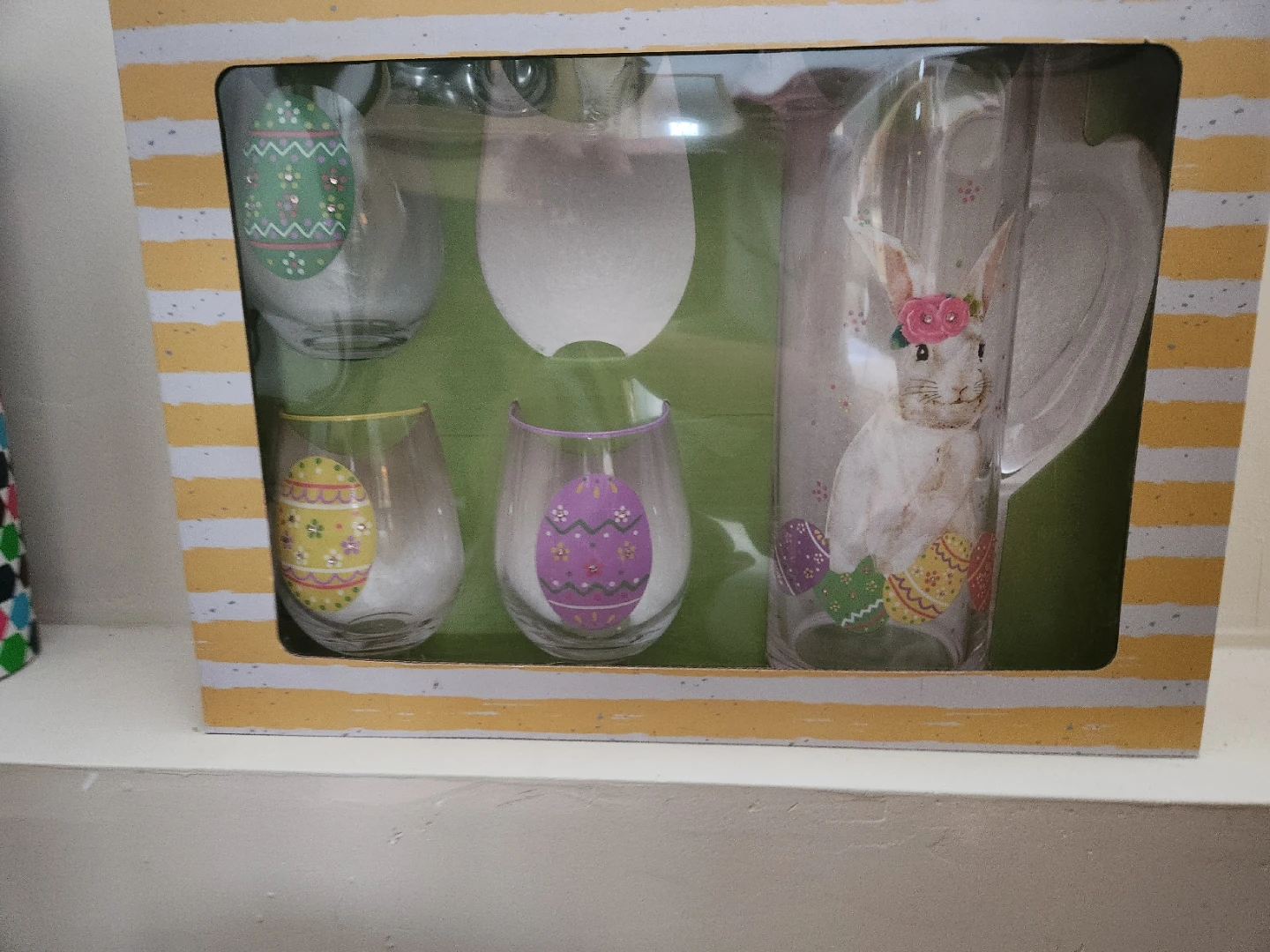4 Piece Easter Pitcher and Wine Glass Set - photo 2