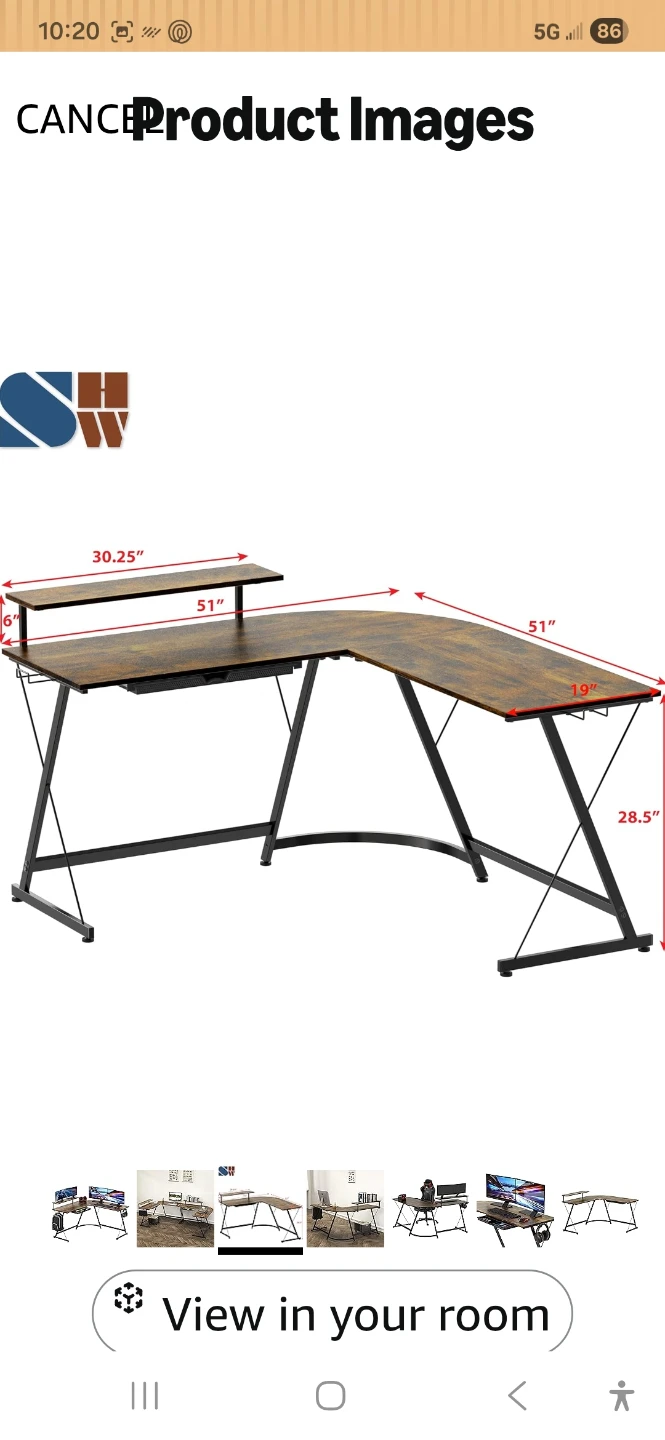L-Shaped Gaming Desk with Riser - photo 2