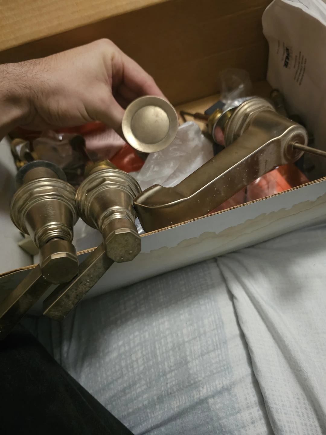 Bathroom sink brass fixtures