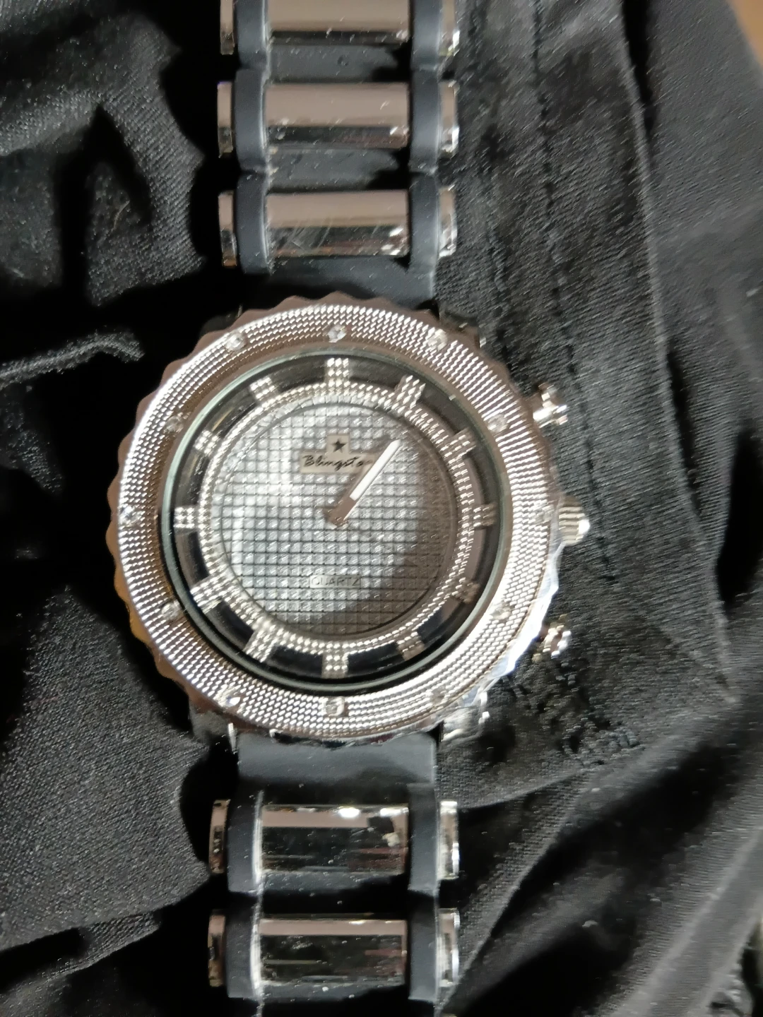 BLUETOP Men's Diamond Studded Watch