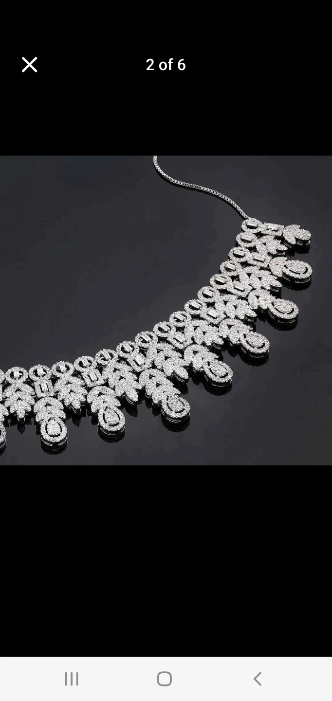 Rhinestone Jewellery Set - Necklace, Earrings, Bracelet, Ring - photo 3