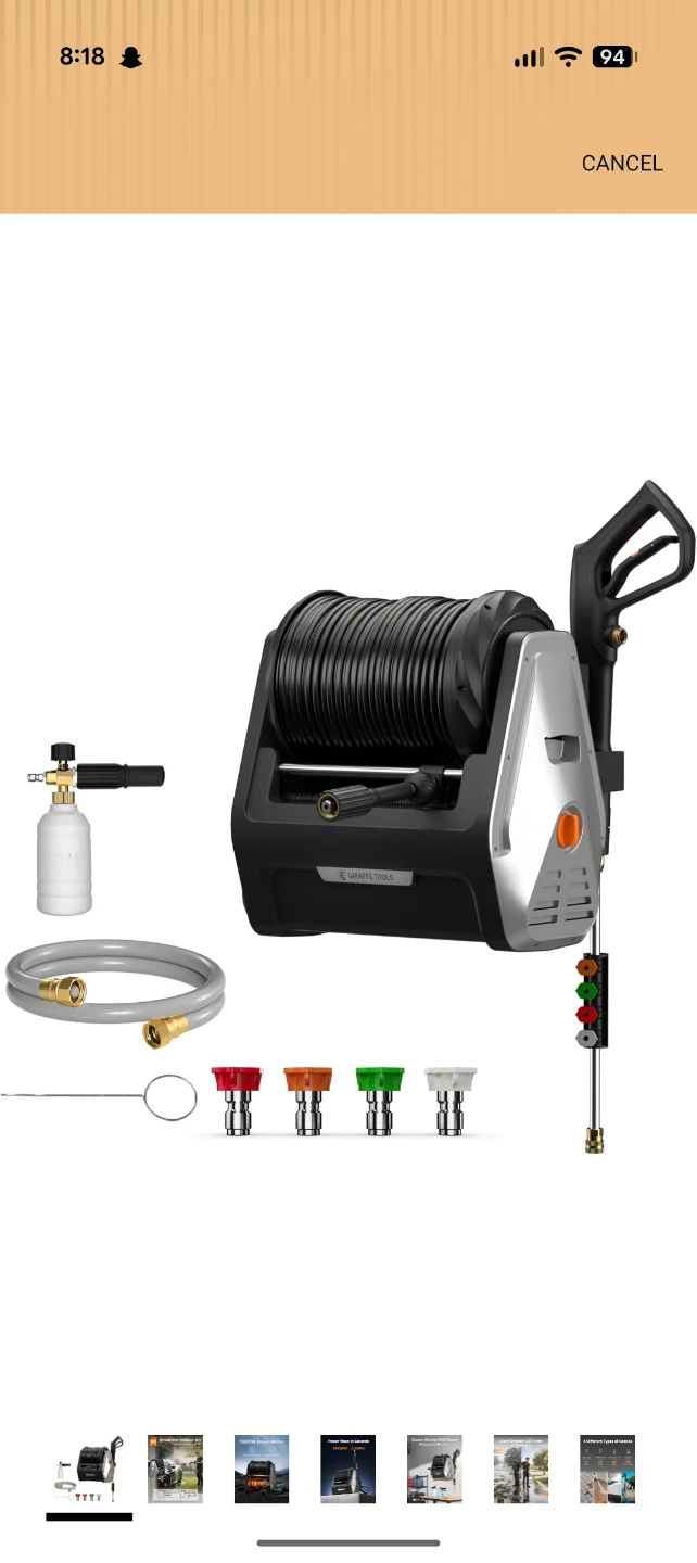Giraffe Tools Retractable Pressure Washer Hose Reel