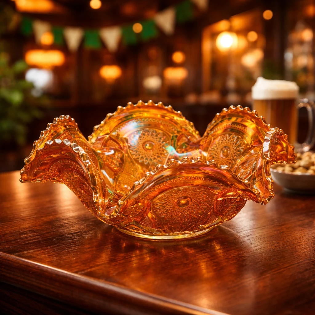 Vintage Marigold Carnival Glass Bowl - Imperial Glass - photo 2