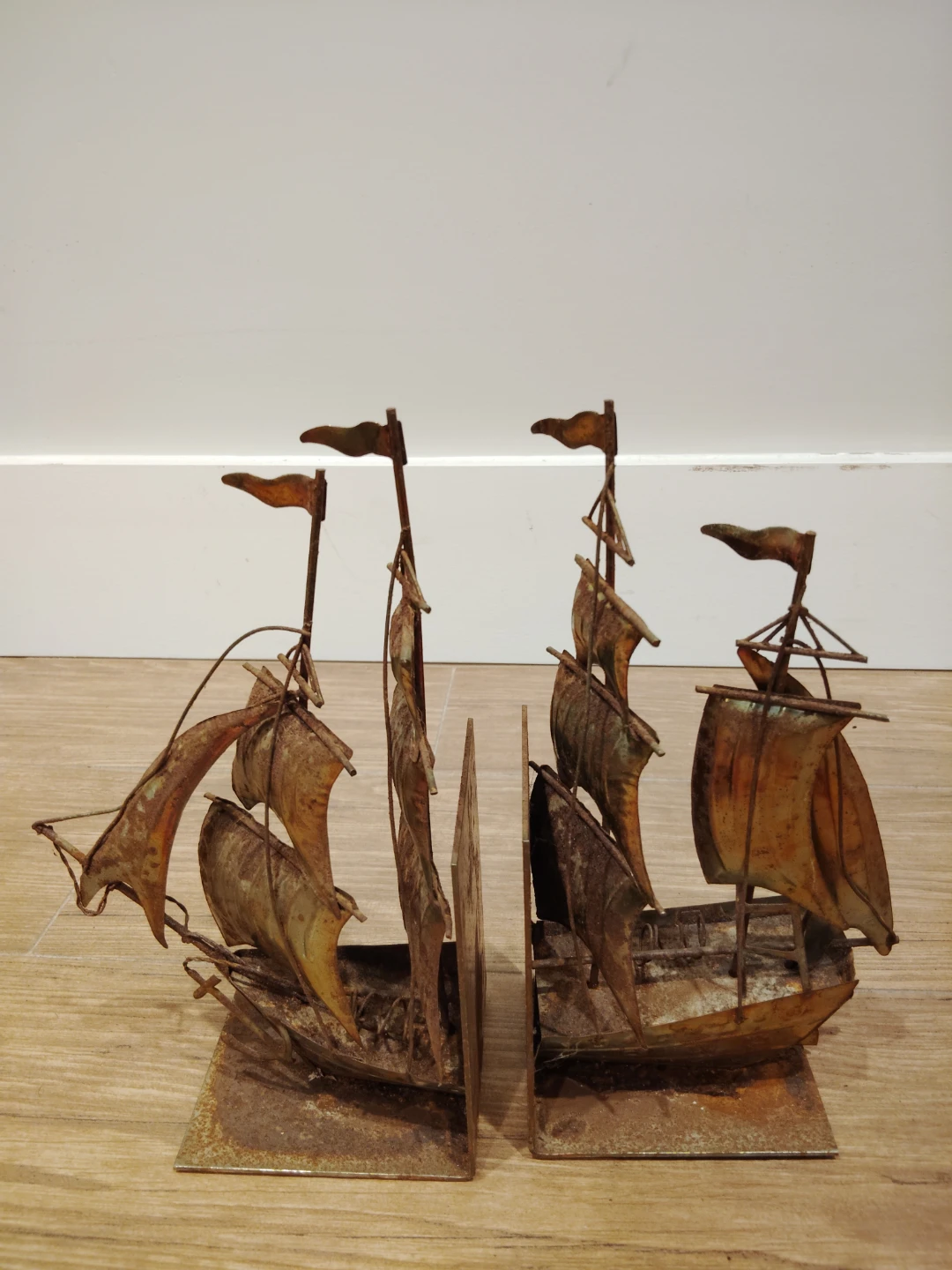 Vintage Metal Sailboat Bookends