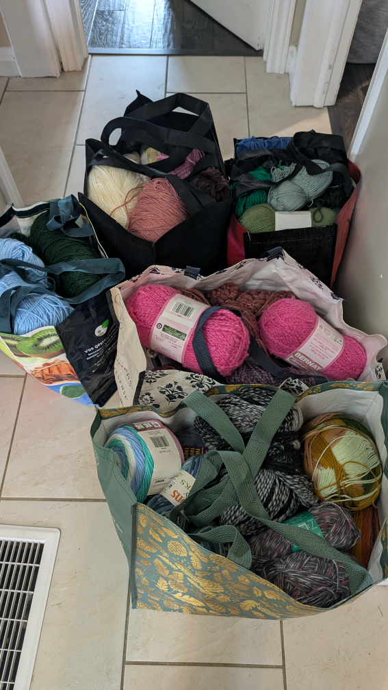 5 Big Bags of Yarn