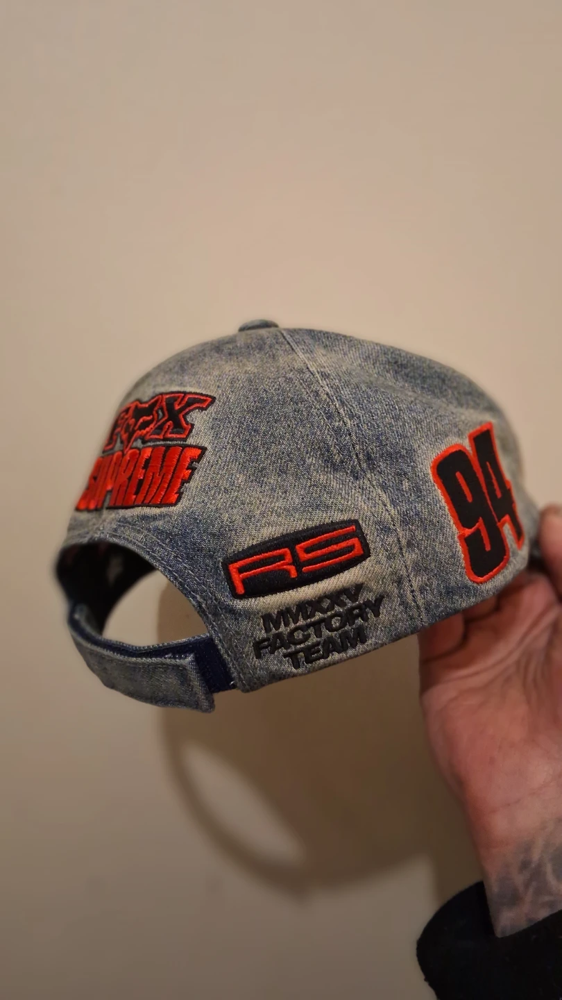Fox x Supreme "94" Factory Team Denim Baseball Cap - photo 3