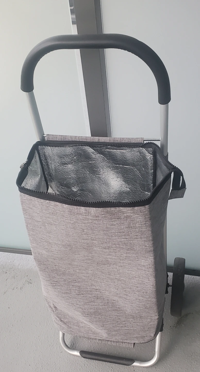 Grey Rolling Shopping Trolley Bag