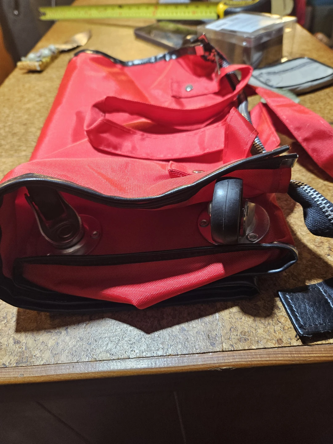 Red Rolling Shopping Cart Bag - photo 2