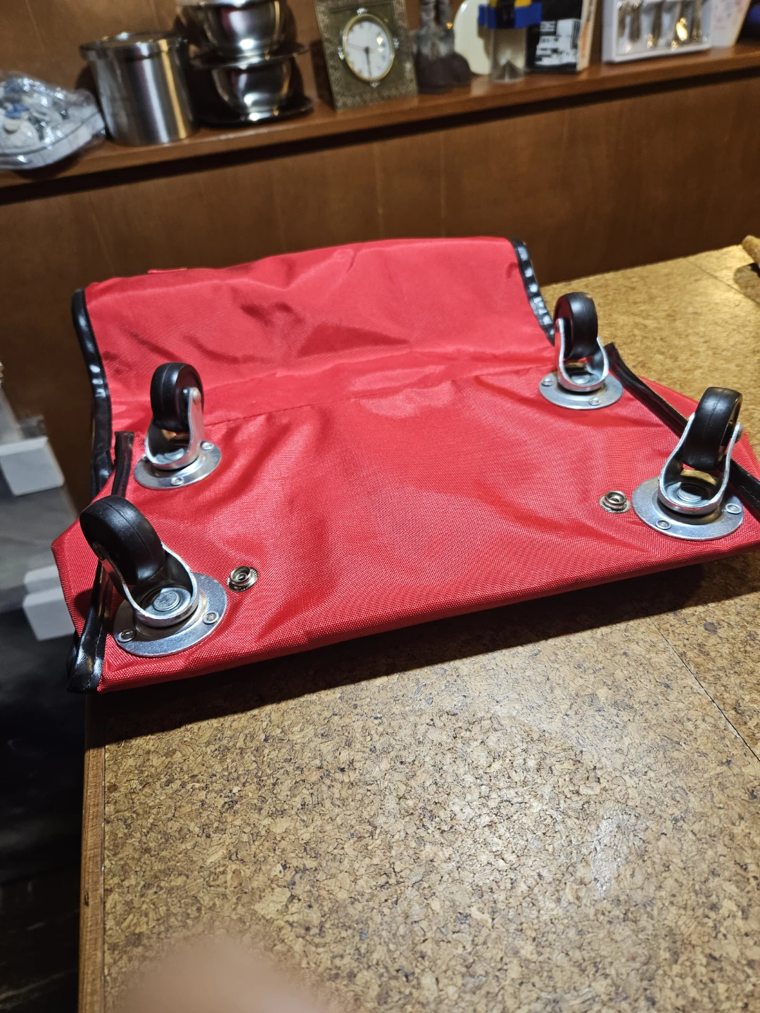 Red Rolling Shopping Cart Bag - photo 3