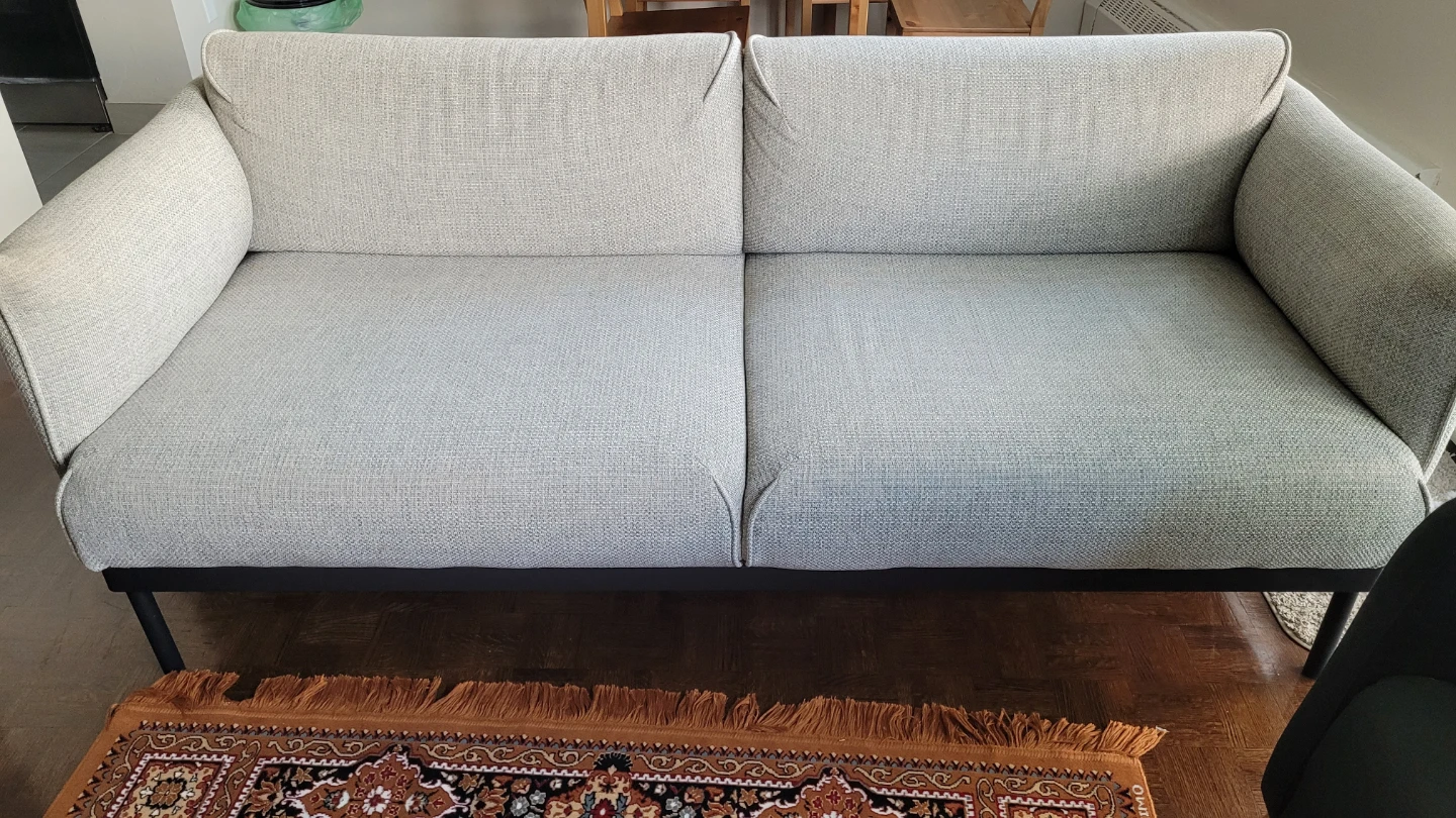 Moving out sale. Ikea sofa is 3 seater in light gray colour