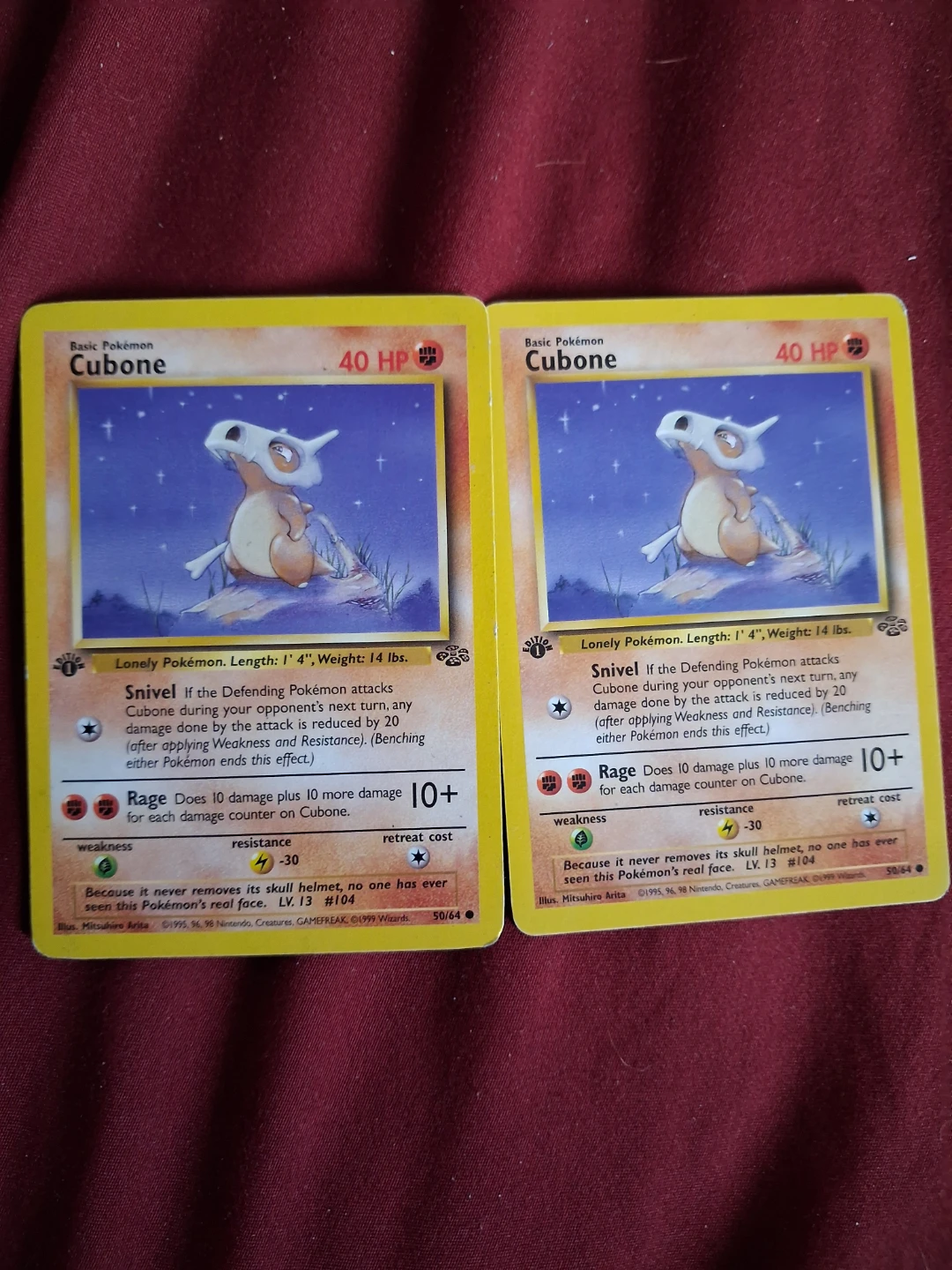 Pokemon Cubone Trading Cards - Lot of 2