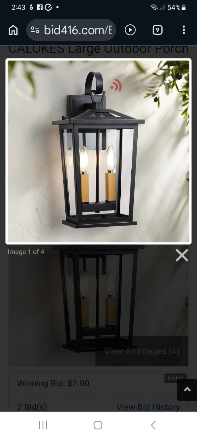 CALUKES Large Outdoor Porch Wall Light Fixture Matte Black/Gold