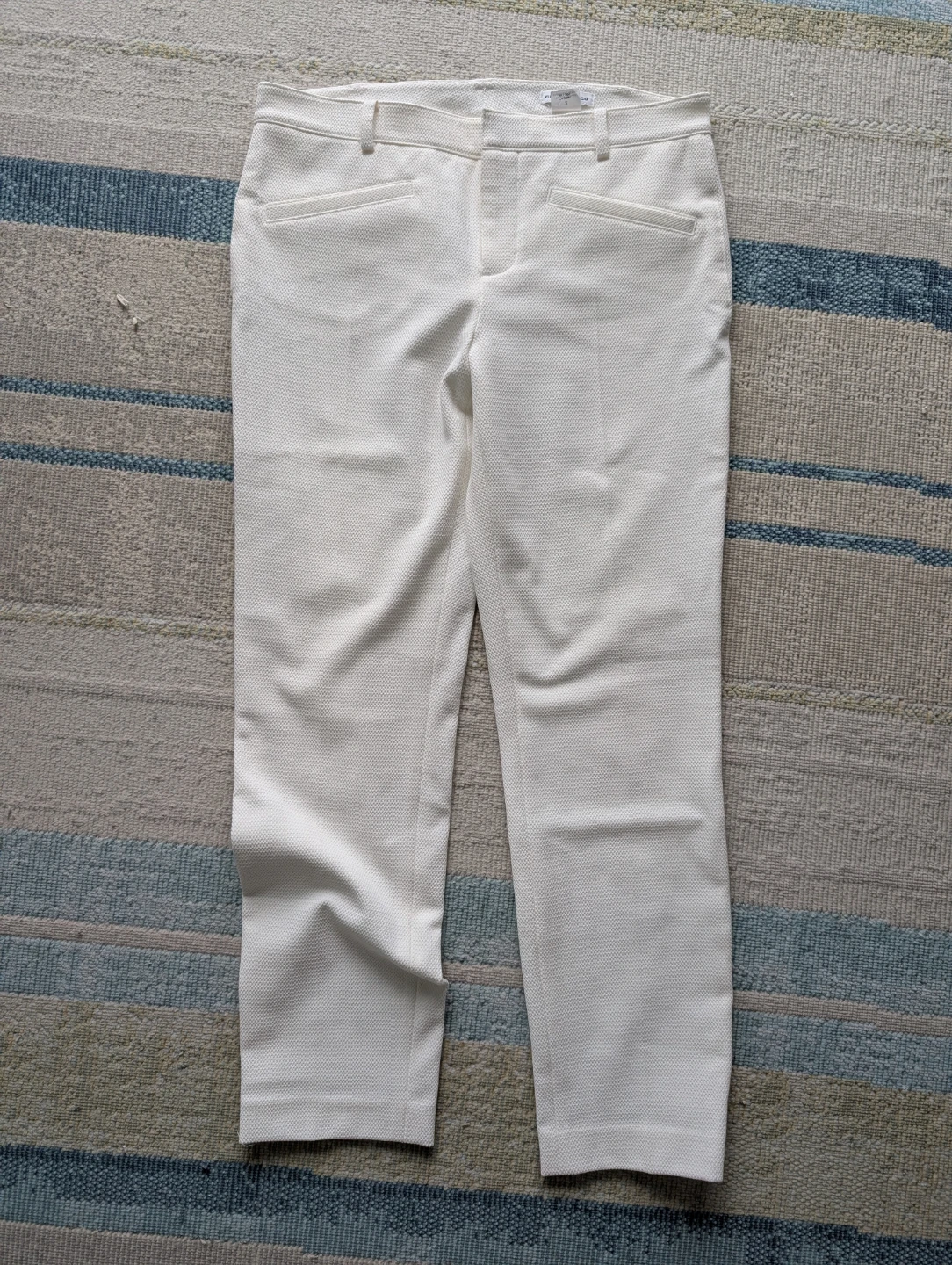 Club Monaco Women's White Textured Cropped Pants Size 2 - photo 2