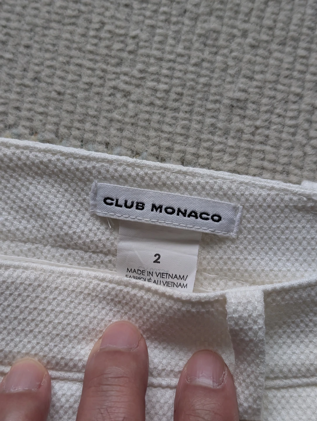 Club Monaco Women's White Textured Cropped Pants Size 2 - photo 3