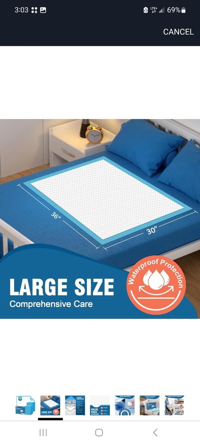 Mildplus Disposable Bed Pads 30" x 36" - 100 Pack - photo 3
