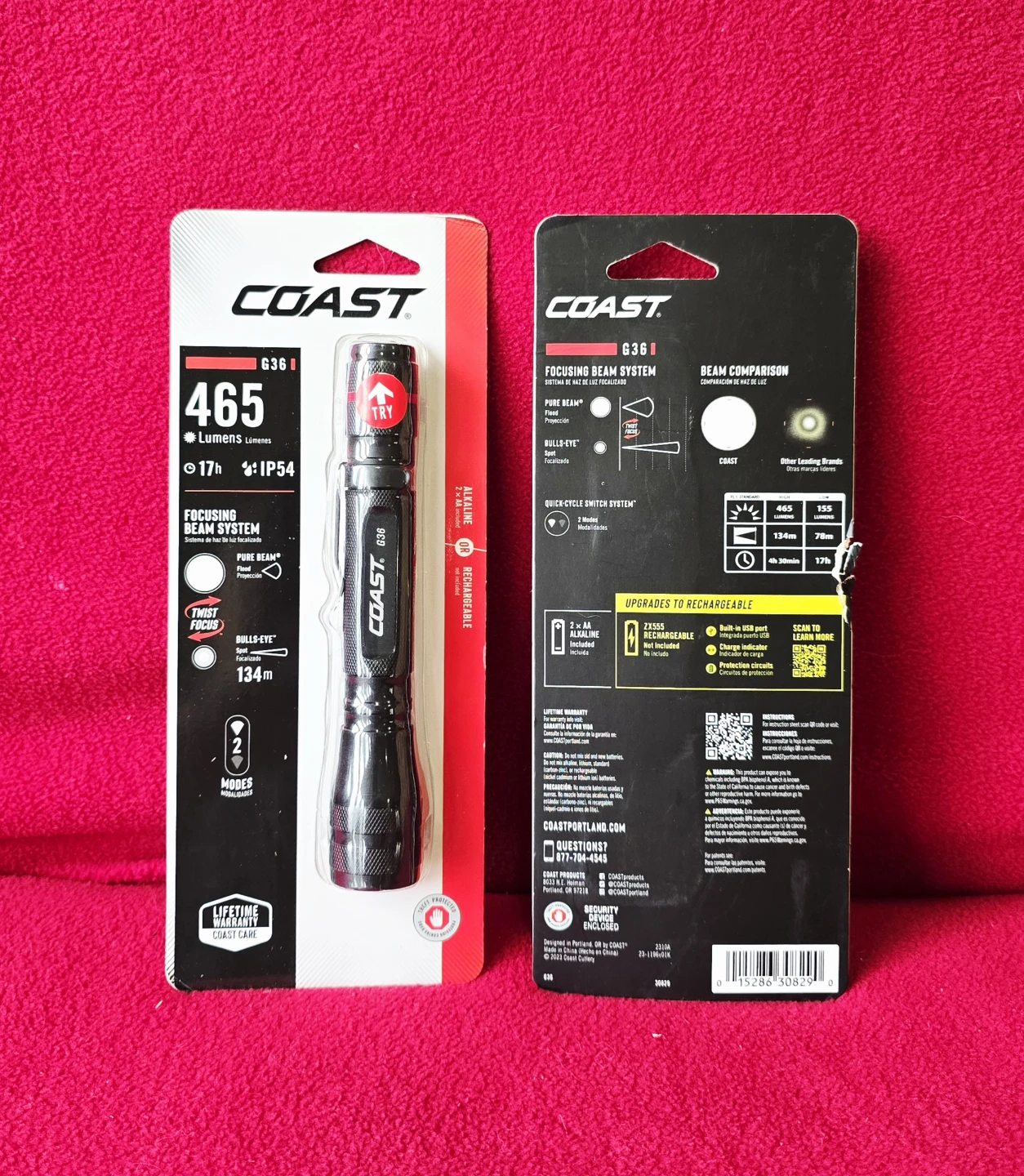 Coast 465 Lumens G36 Focusing Beam LED Flashlight [2pk] *NEW*