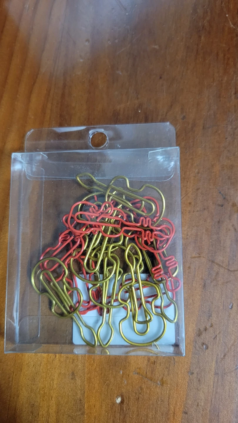 Guitar Shaped Paper Clips - Red & Gold - photo 2