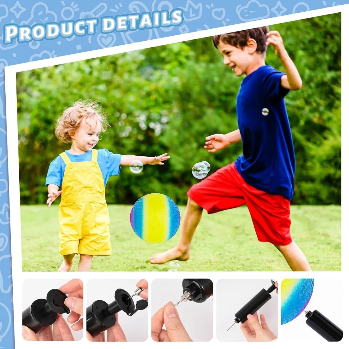 Brand New>>Rainbow Dodgeball with Pump