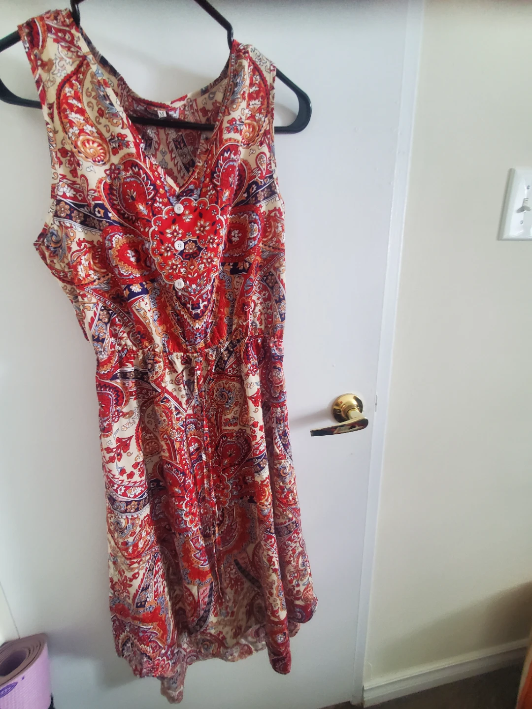 Paisley Print Sleeveless Midi Dress