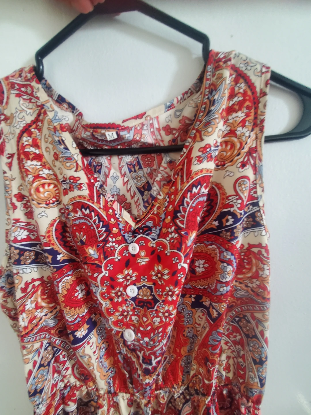 Paisley Print Sleeveless Midi Dress - photo 2