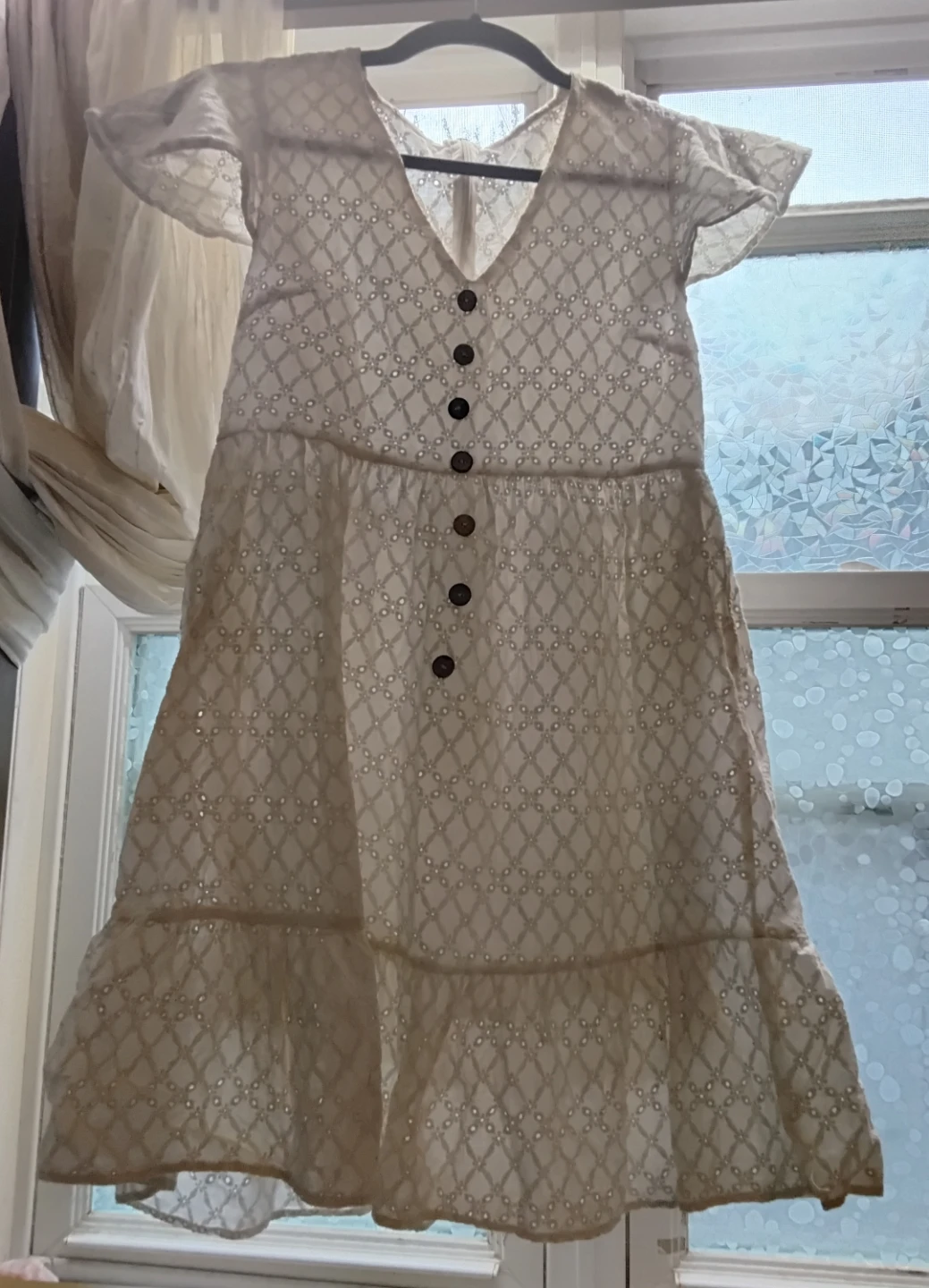 White Eyelet Cotton Dress