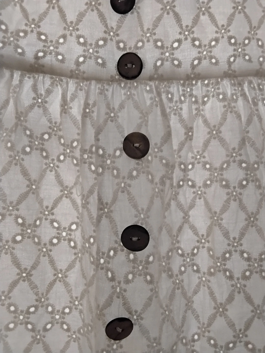White Eyelet Cotton Dress - photo 2