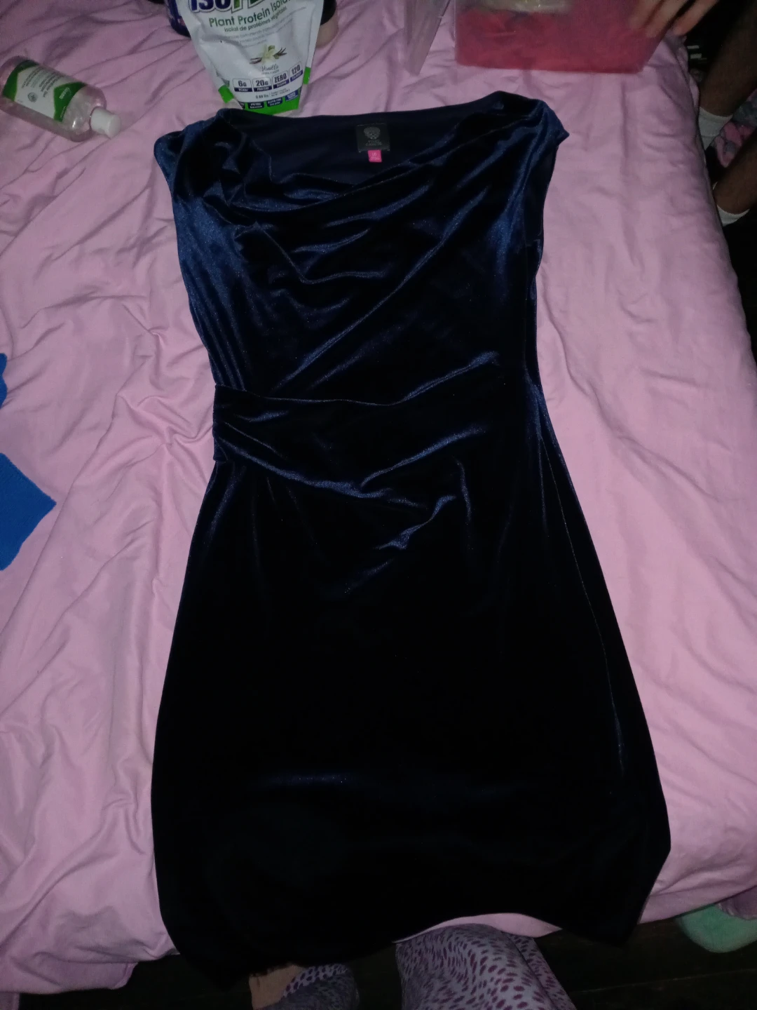 Vince Camuto Navy Velvet Dress Size 10