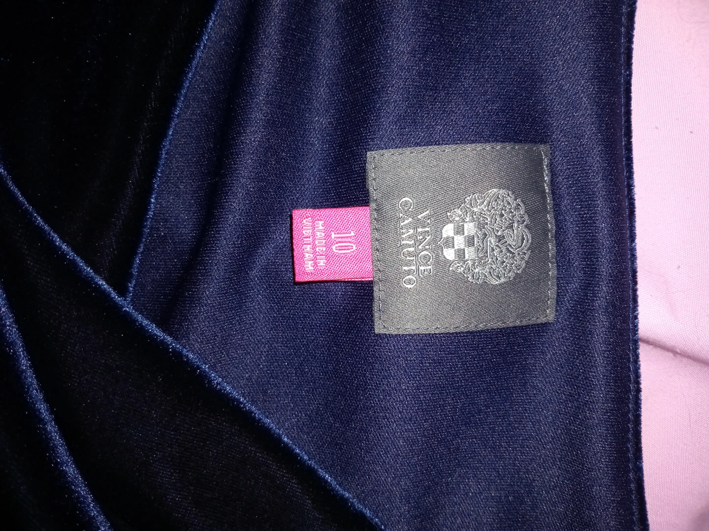 Vince Camuto Navy Velvet Dress Size 10 - photo 2
