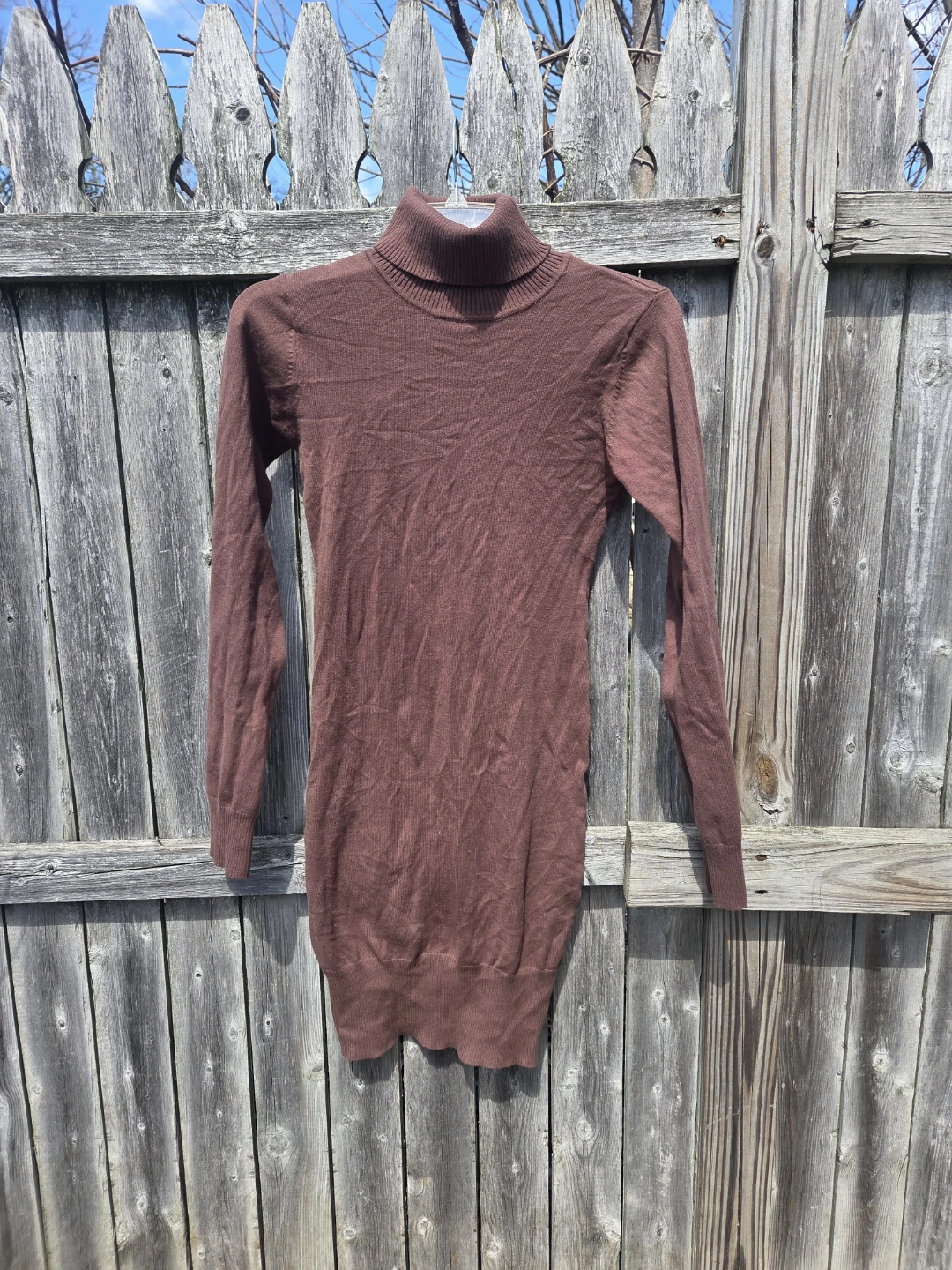 American Attitudes Brown Turtleneck Sweater Dress Size Small