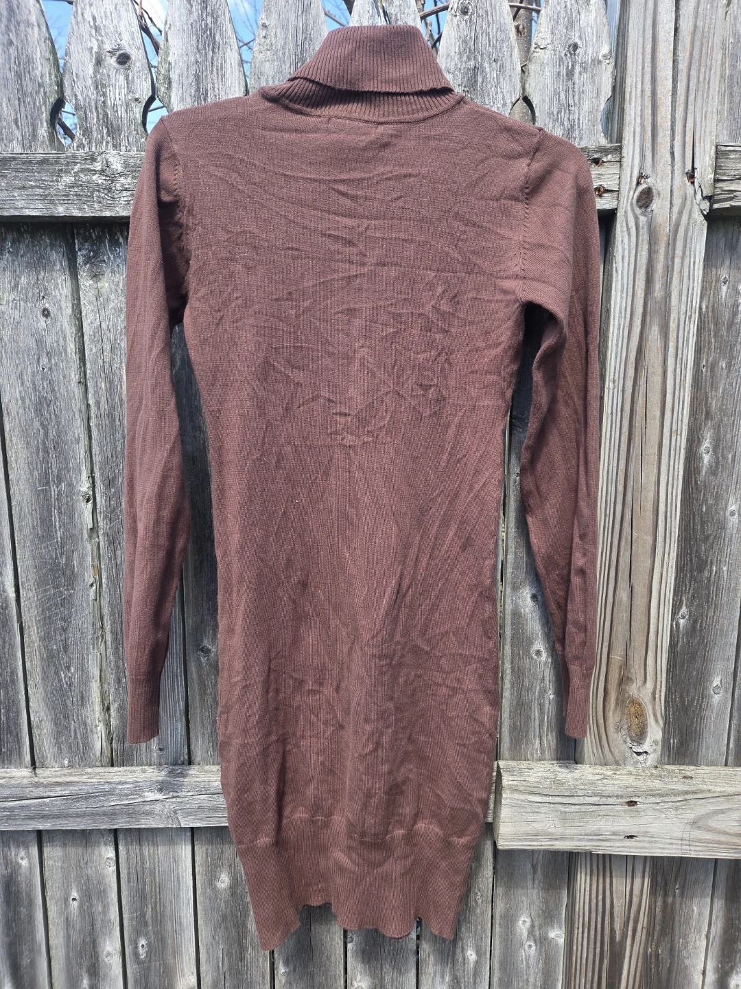 American Attitudes Brown Turtleneck Sweater Dress Size Small - photo 2