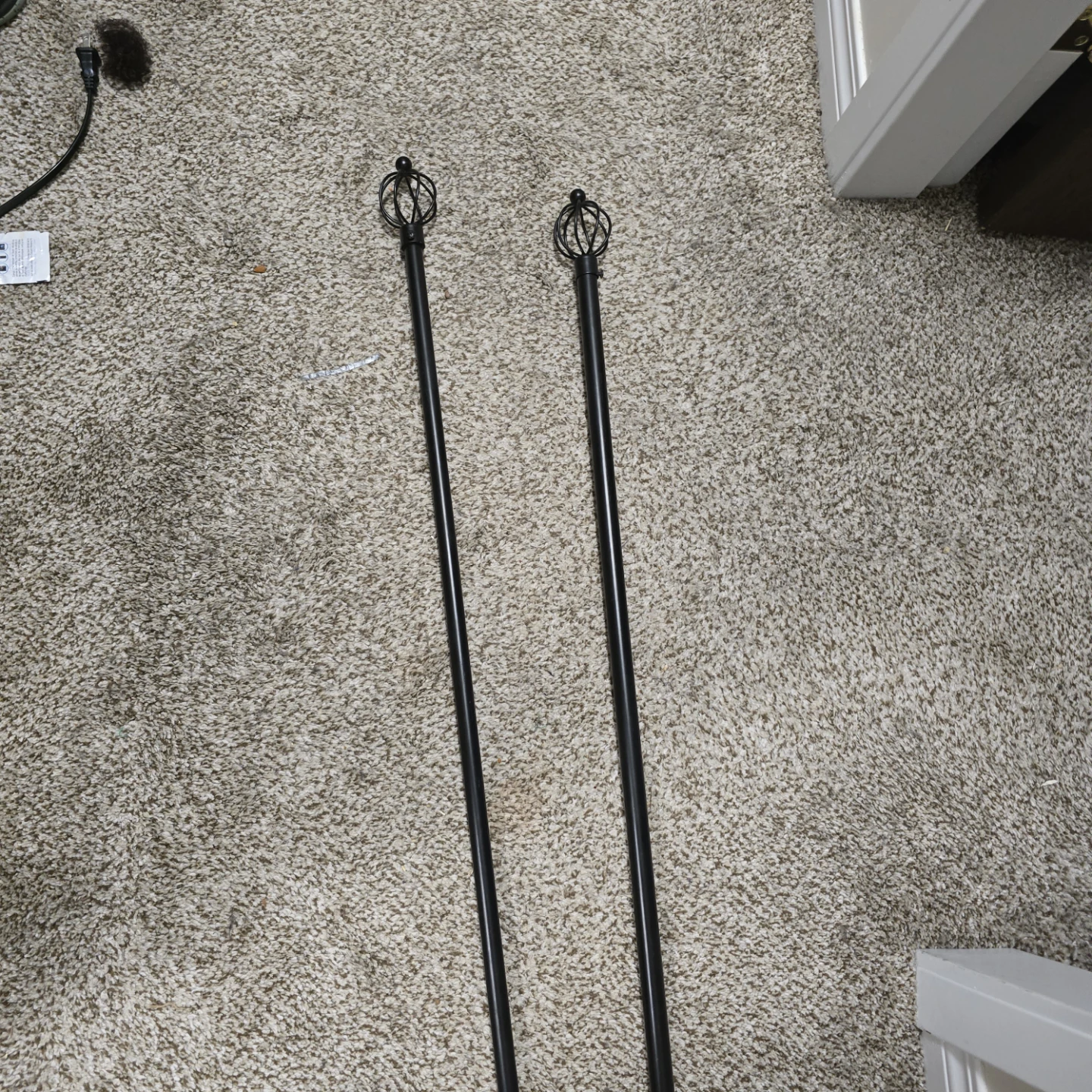 Set of 2 Black Decorative Curtain Rods