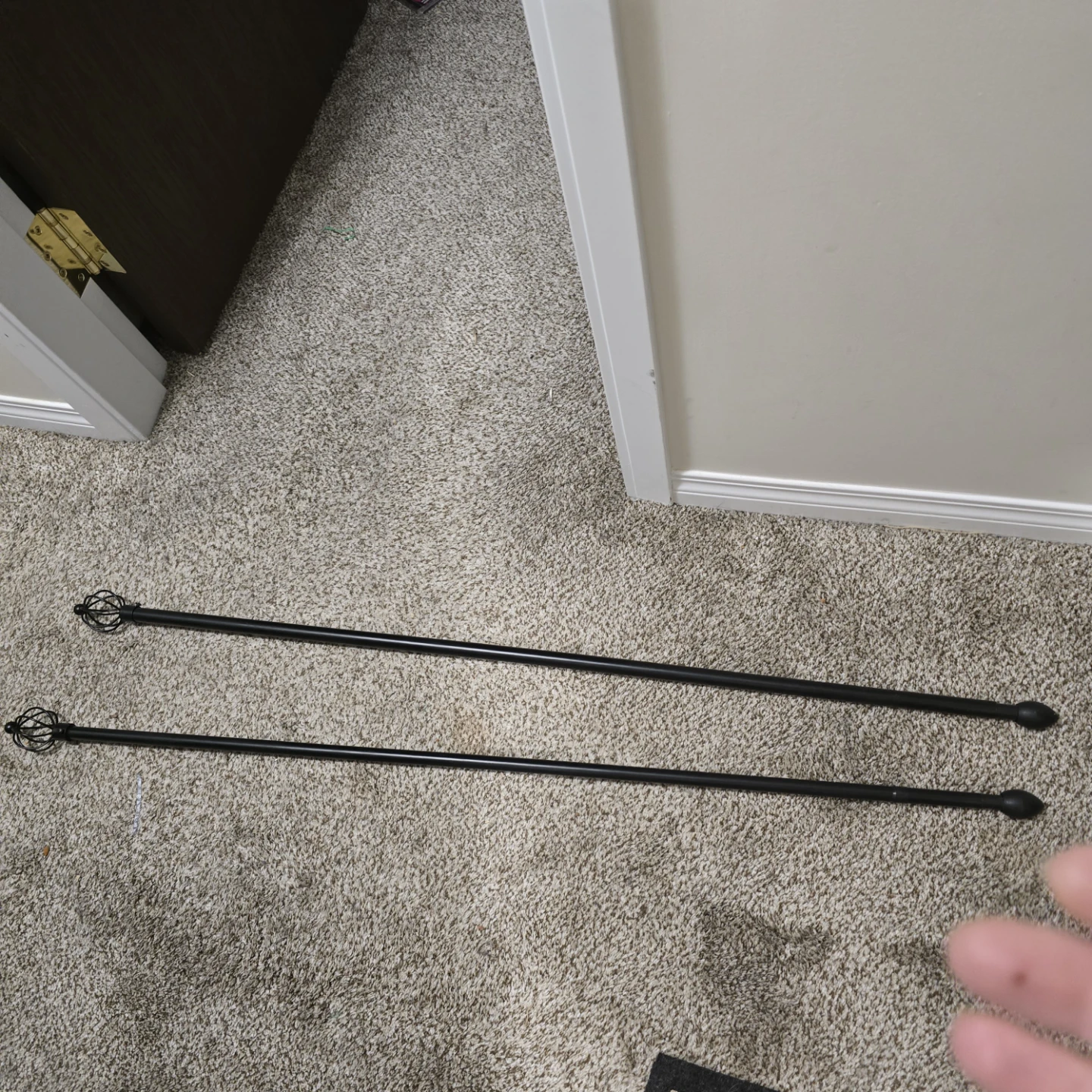 Set of 2 Black Decorative Curtain Rods - photo 2