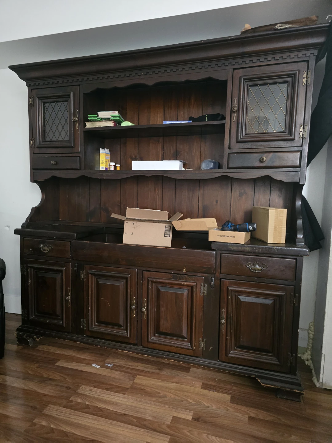 Dark Wood Hutch Cabinet - photo 2