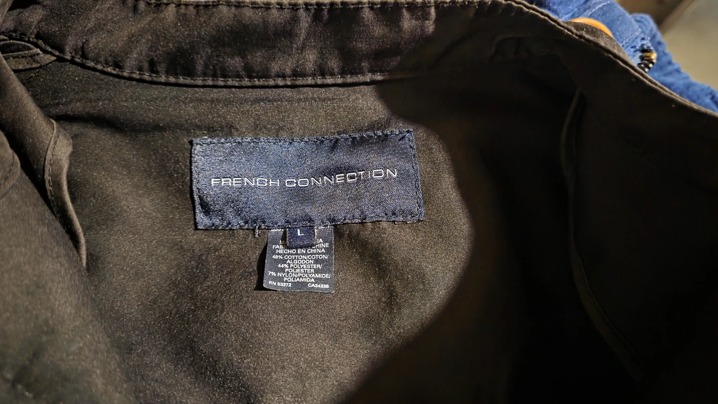 French Connection black Motorcycle Cafe Racer style Jacket - photo 3