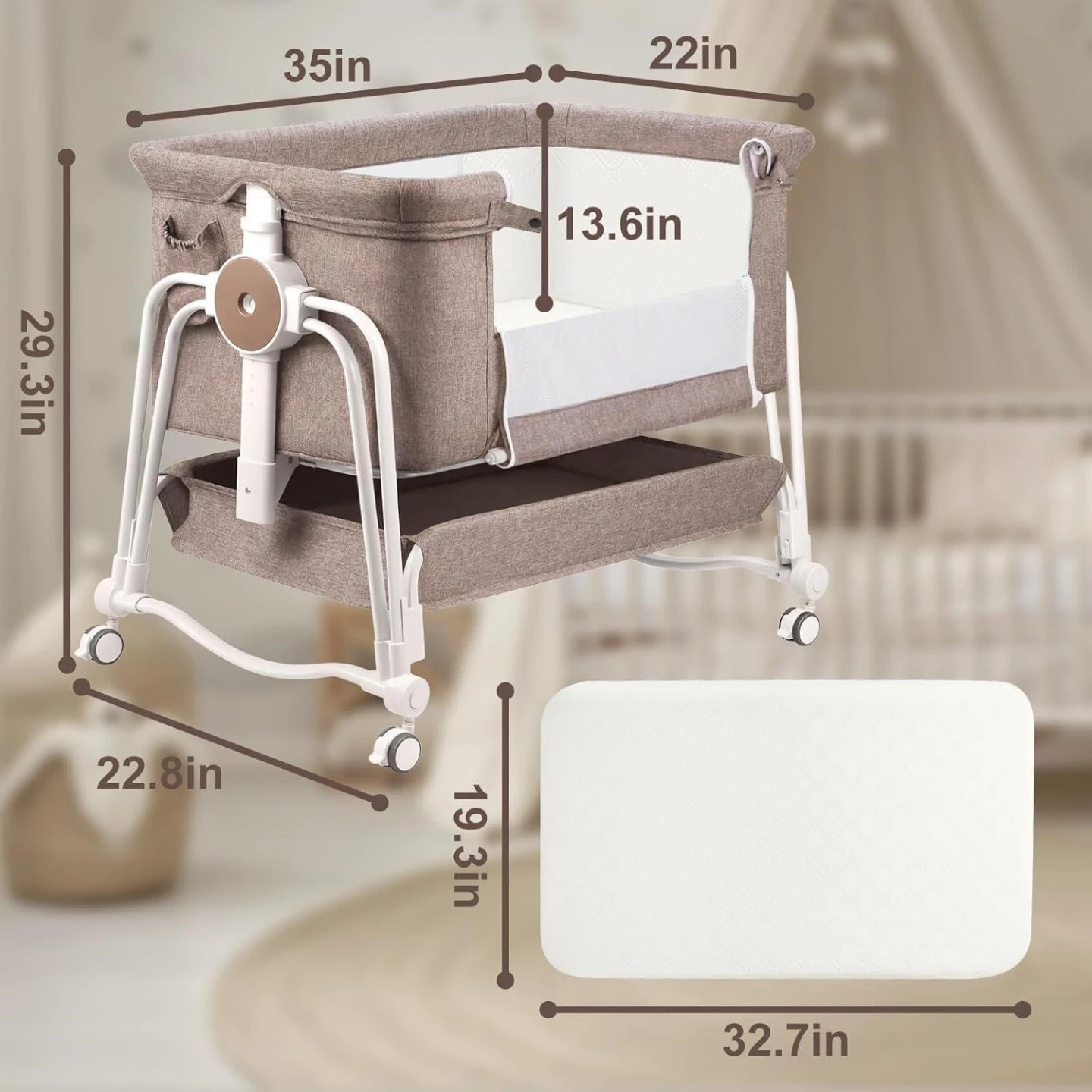 Brand new - 4 in 1 Baby Bassinet Bedside Sleeper - photo 2