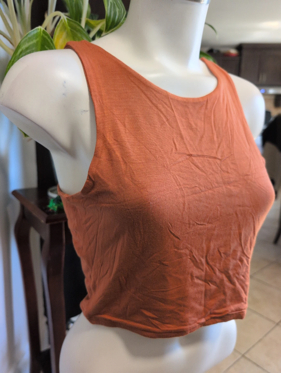 Revamped by Sirens Orange Ribbed Crop Tank Top - photo 3