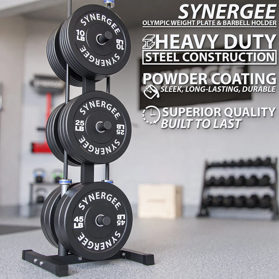 Synergee Olympic Weight Plate & Barbell Holder - photo 3