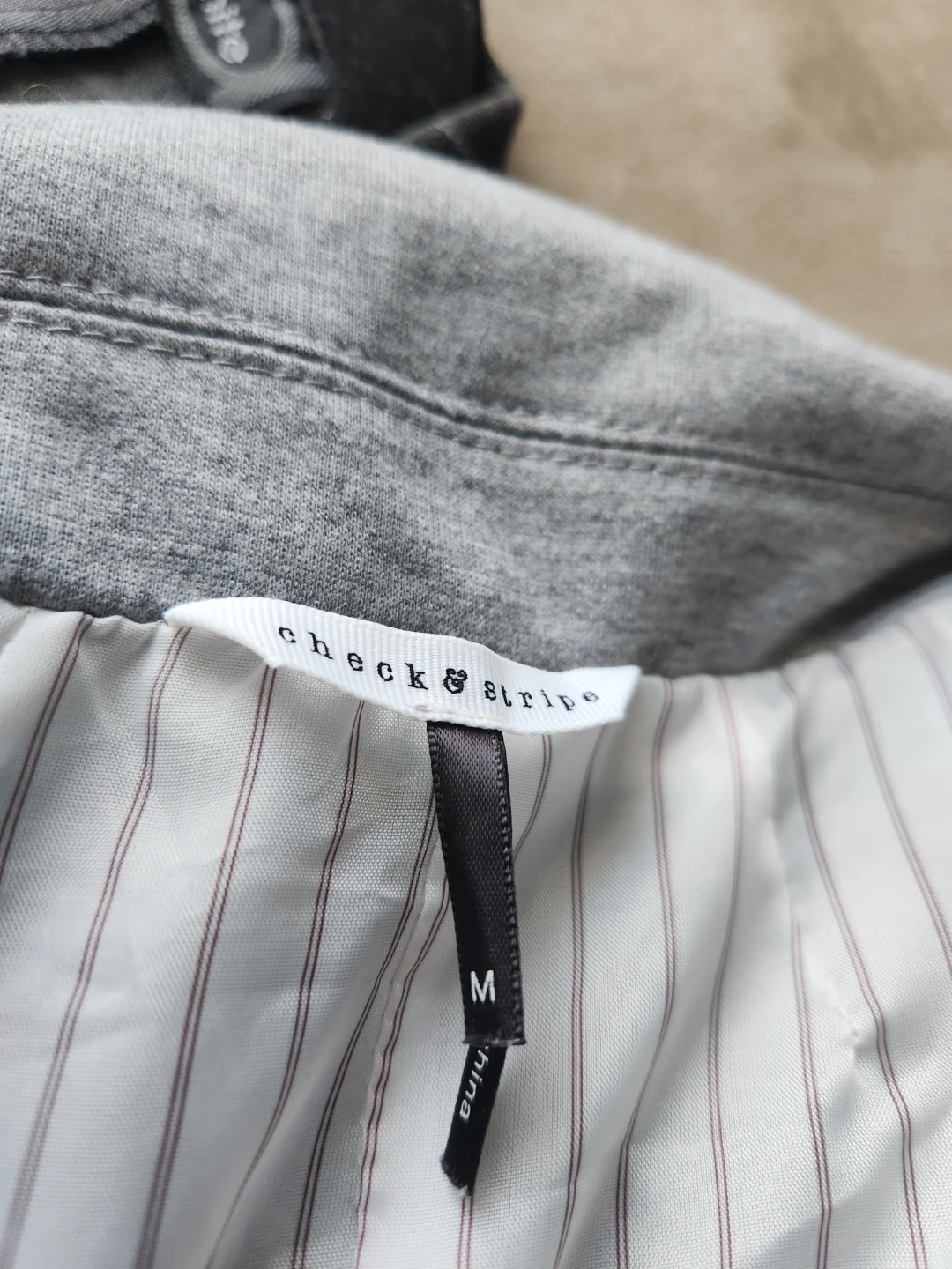 Check & Stripe Grey Blazer - Size M - photo 4