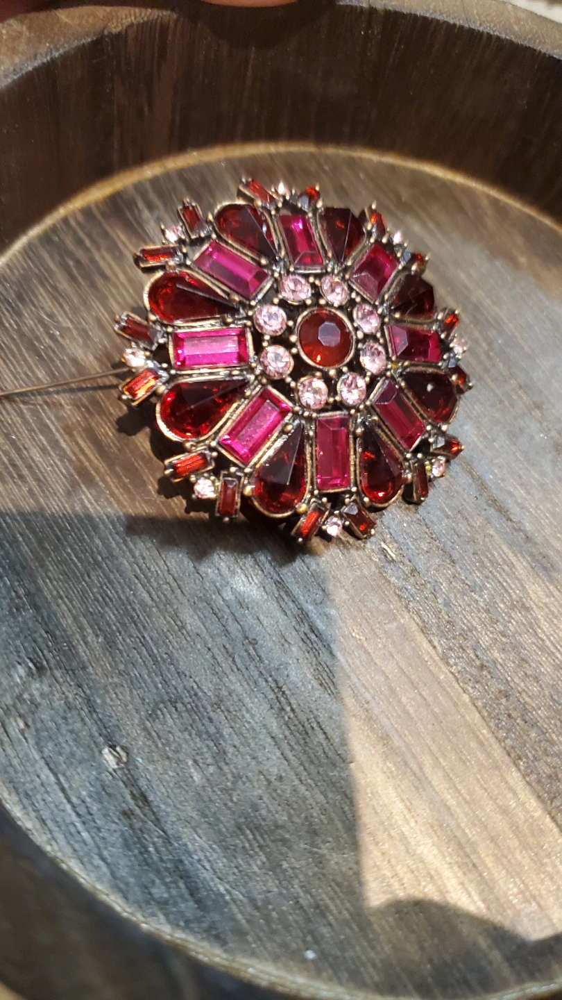 Rhinestone Brooch - Red & Pink - photo 2