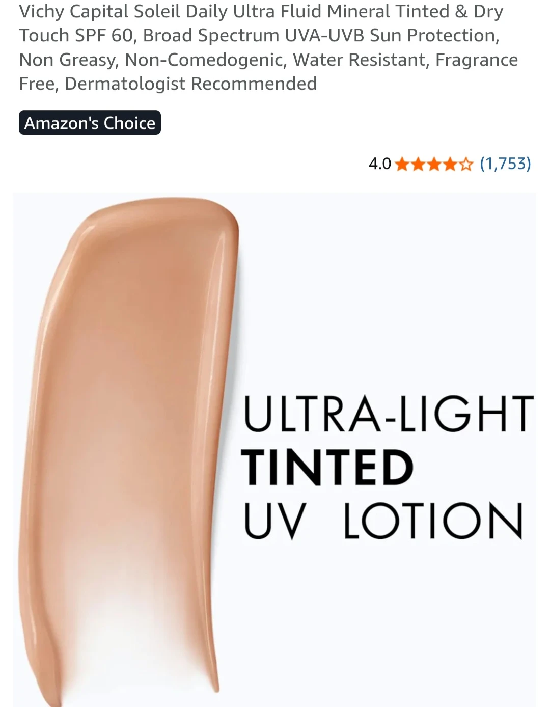 Vichy Capital Soleil Ultra-Light Tinted UV Lotion SPF 60 - photo 2