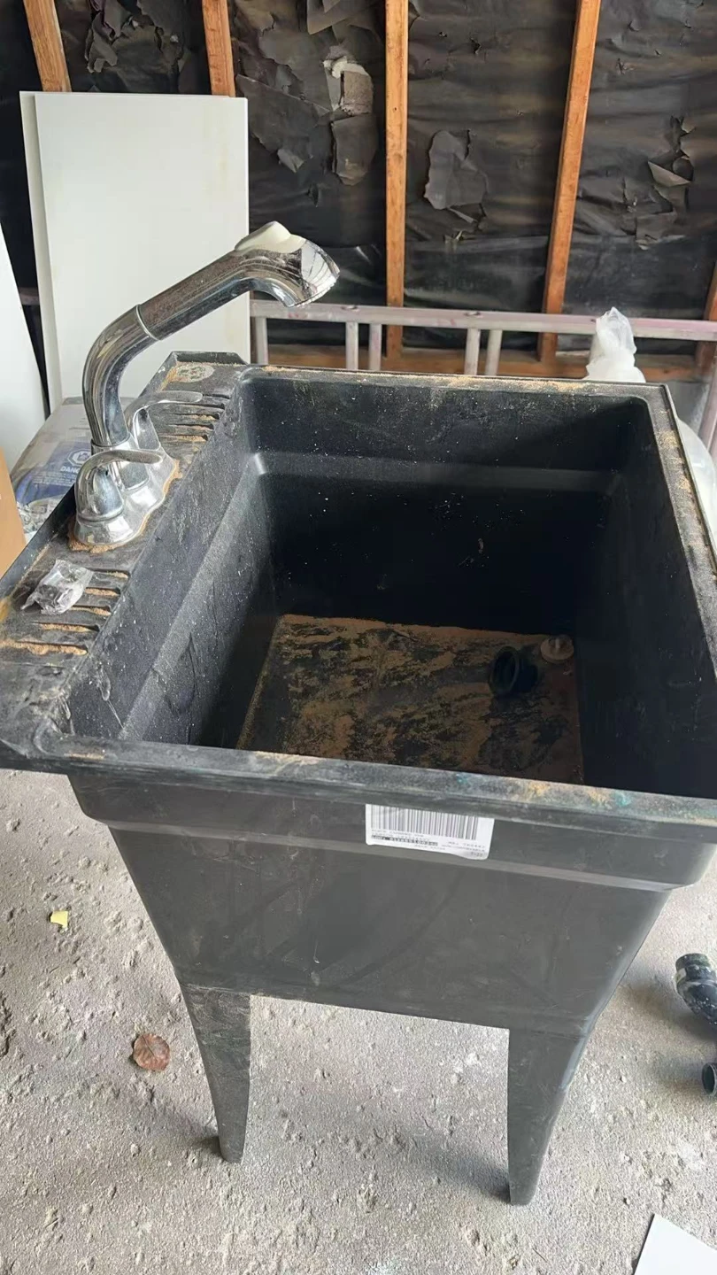 Black Utility Sink with Faucet